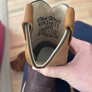 Old West Leather Cowboy Boots - Brown